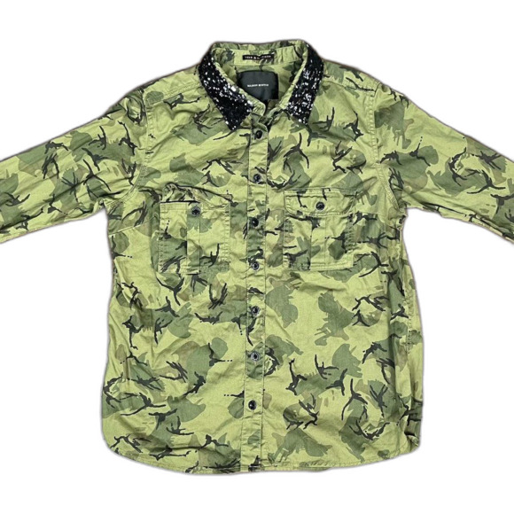 SCOTCH & SODA Maison Scotch Camo Jungle Military Shirt Jacket Women's Sz Medium - Picture 2 of 8